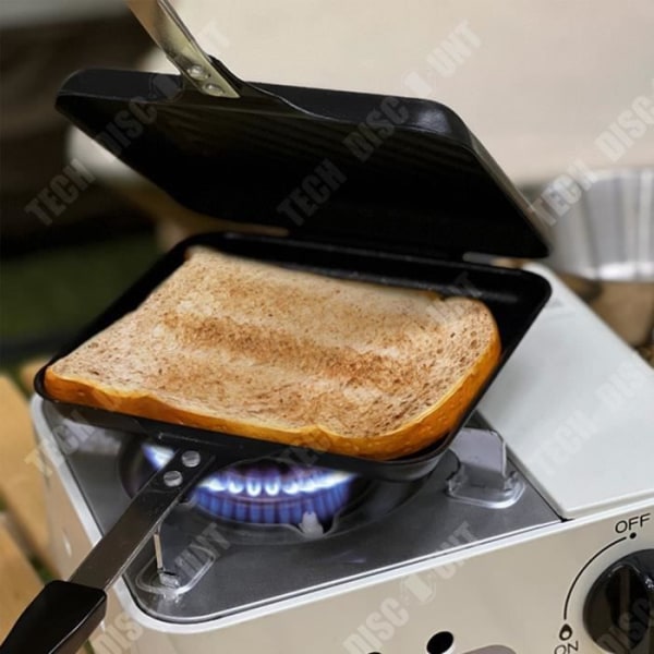 TD® Bärbar frukostmaskin multifunktions grillad smörgåsform camping non-stick rostat bröd baka porslin utomhus en