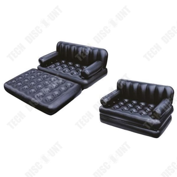 TD® Multifunktionell förtjockad dubbel uppblåsbar bäddsoffa fem-i-ett uppblåsbar utomhus lazy hopfällbar soffa