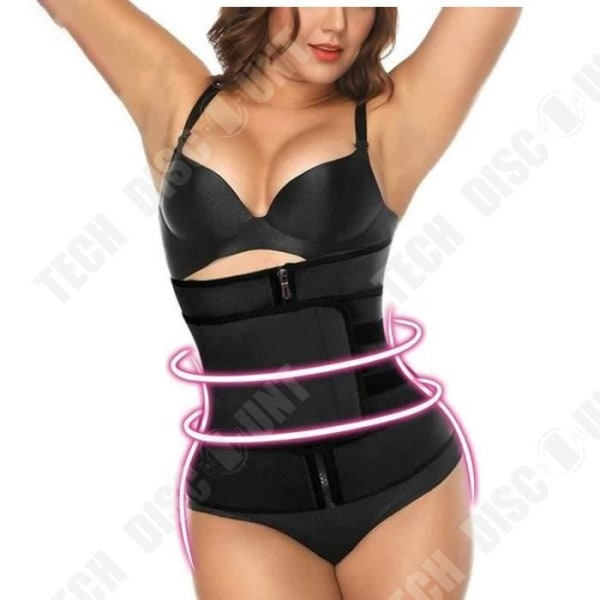 Abdominalt kontrollbälte TD® 82x26cmXXL elastisk mage bälte för att träna magmusklerna för att gå ner i vikt bälte för att smalna av svart