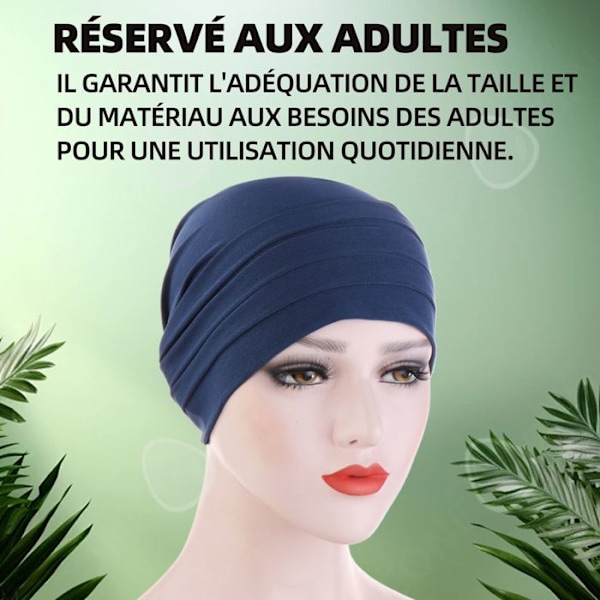 C Hijab 40g turban kvinna hår halsduk turbaner för kvinnor dam huva polyester pannband 58cm muslimsk turban bomull blå