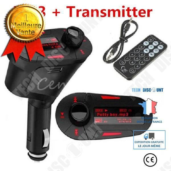 TD® Auto FM-lähetin Radioadapteri Langaton Musiikkimodulaattori Ohjaus + USB Etäkäyttö Sähkösavuke Lataaja