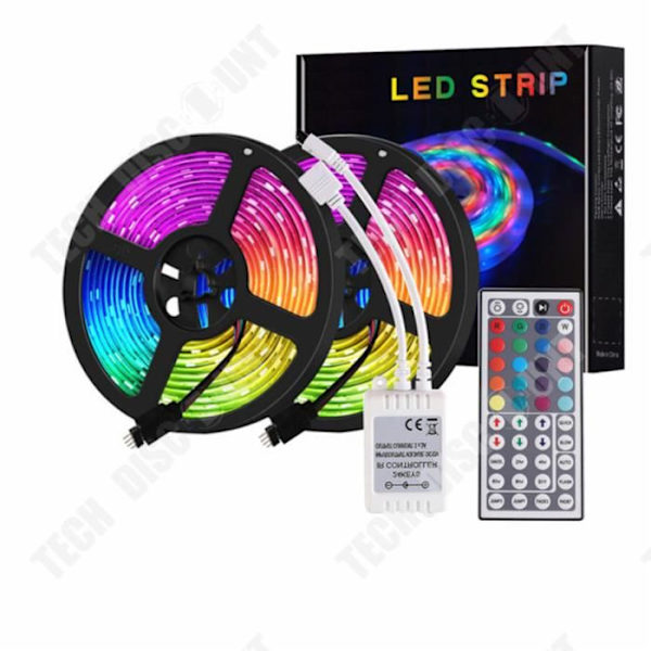 TD® 10m LED Strip 5050 RGB 600 LEDs IP65 Vattentät - Med 44-knapps IR-fjärrkontroll och 12V 5A strömförsörjning