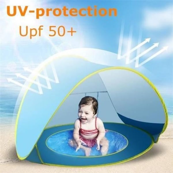 Strandtält Anti-UV Upf 50+ Babypool Avtagbar botten Vattentät Campingskydd Skydd