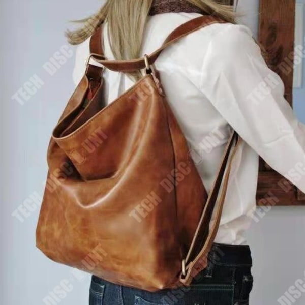 TD® Ny retro skuldertaske i olie-behandlet læder, stor kapacitet, blødt læder buddyr.