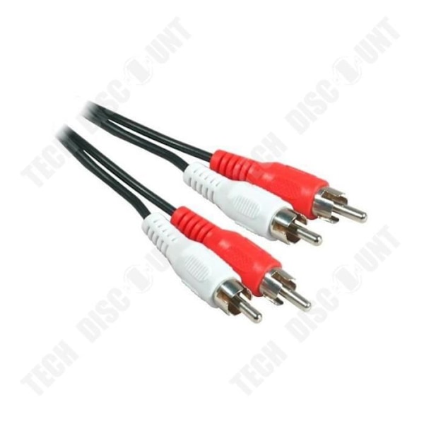 TD® RCA-linear kabel høj kvalitet sort med dobbeltfarver rød og hvid fremragende længde til tilslutning