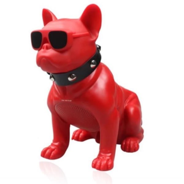 TD® Bluetooth højttaler, hundeformet bærbar trådløs Bluetooth højttaler, egnet til mobiltelefoner, bærbare computere, tablets (farve: rød)