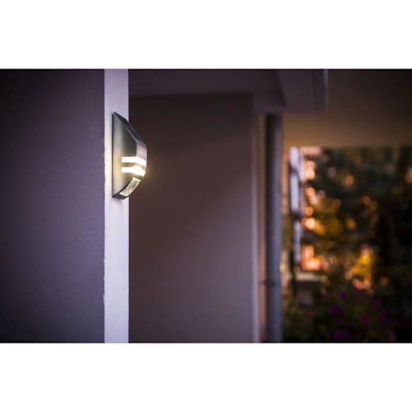 Solarspotlight i rostfritt stål med närvarodetektor - GALIX - Vägglampa typ - 25 Lumen - 8 timmars belysning Rostfritt stål