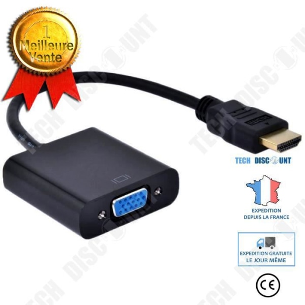 TD® 1080P HDMI till VGA Adapter Kabel Converter Adapter Kabel / Bred kompatibilitet / Bra kvalitet multimediaprojektion