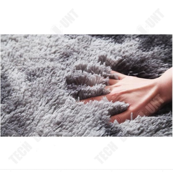 TD® matta för vardagsrum eller sovrum, syntetiskt fårskinn i polyester, rund plysch matta (ljusgrå, 80x80 cm)