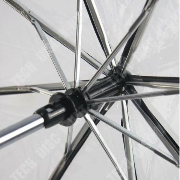 TD® Transparent treklapper paraply, sammenfoldelig par til studerende, automatisk åbning paraply.