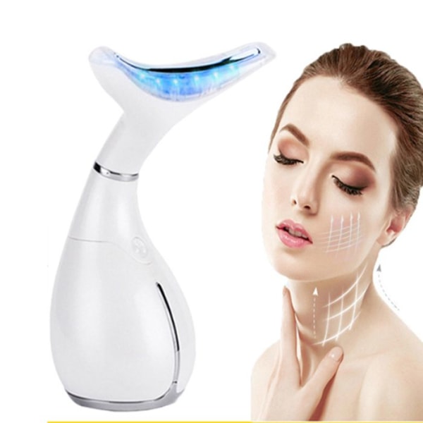 TD® LED Photon Therapy Nack- och ansiktslyftande massageapparat Vibration Hud Strama Minska Dubbelhaka Anti Skrynkla Ta bort enhet