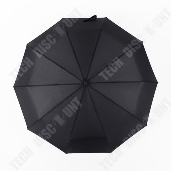 TD® 10 os automatisk paraply med tre fold, unisex reklameparaply, foldbar forretningsparaply, sort solparaply.