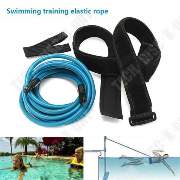 TD® Swim Elastiskt rep Fast simbälte Statiskt simträningsbälte - 6x10x400mm - BLÅT