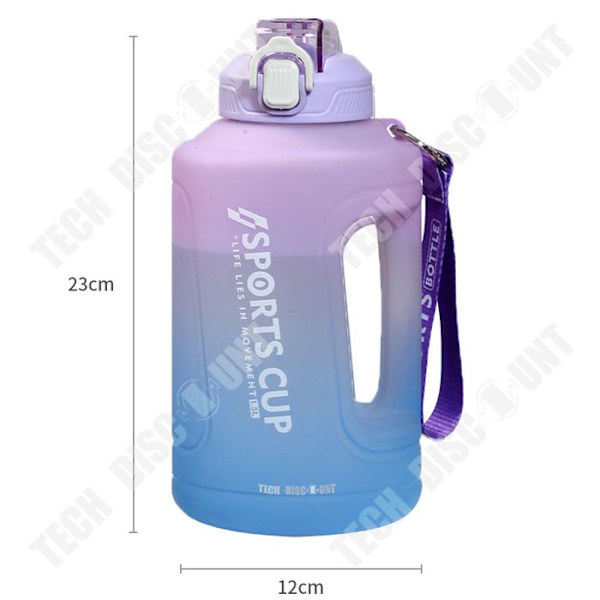 TD® vattenkopp 1,5 liter, bärbar vattenflaska med stor kapacitet, vattenkopp för gym, graderad vattenflaska