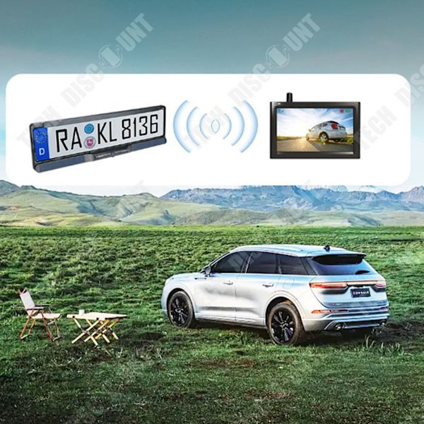 TD® Trådlös backkamera Trådlös överföring Bilkamera Display Trådlös Solar Backup Camera 4,3 tum 1080P