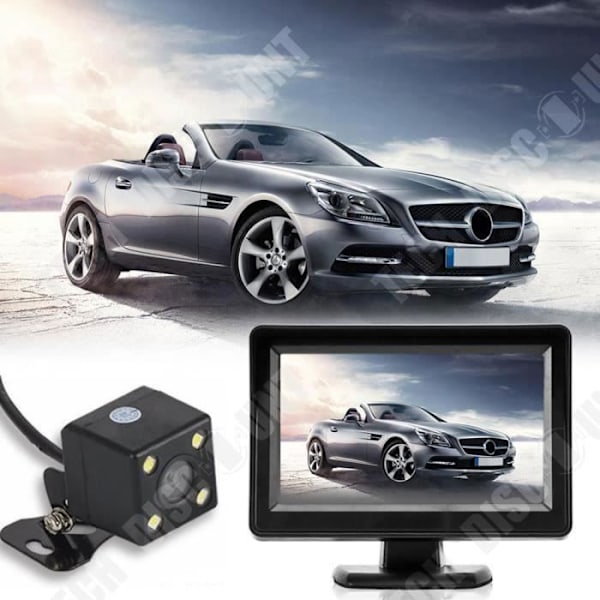 Backkamera för Bil TD® 480P 4.3 TFT LCD bilskärm + nattseende backup bakre kamera parkering kit