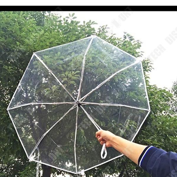 TD® Vindbeskyttet sammenklappelig paraply, høj kvalitets transparent paraply, udendørs solparaply, 3 gange