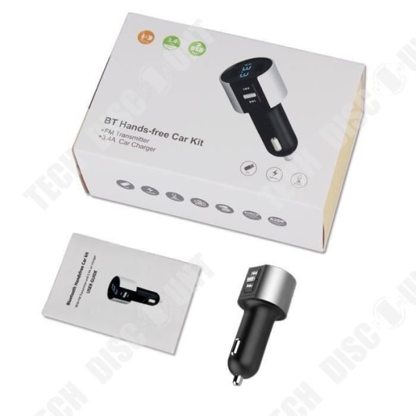 TD® FM Bluetooth -lähetin autoon, langaton Bluetooth-vastaanotin, MP3-soitin, radiomuutin, auton varusteet 5 V/2.4