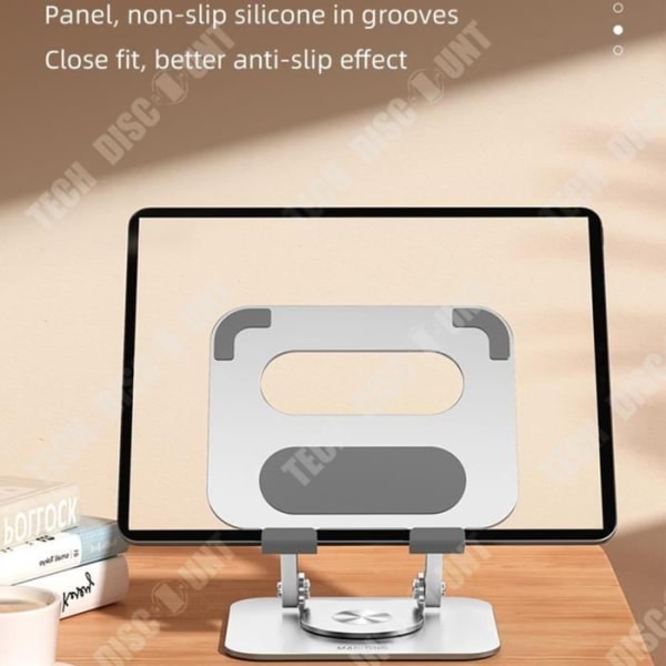 TD® Support til computer i dobbeltarmet aluminiumslegering, foldbar tabletbord, hæve- og roterende støtte.