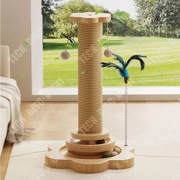 Vahva puinen kissan kiipeilykehikko Kissan lelu Sisal-kynsipistäjä Lemmikkilelut 24*40cm Gul