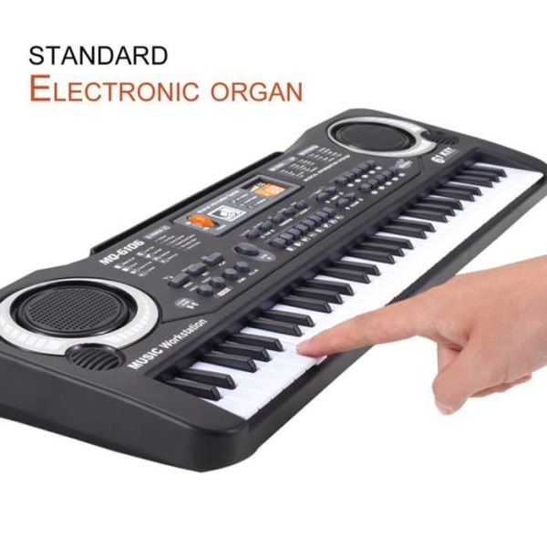 Elektroniskt piano med 61 tangenter EU-kontakt Mikrofon Barn Piano Keyboard Elektrisk orgel Tidig utbildningsverktyg @avivaw