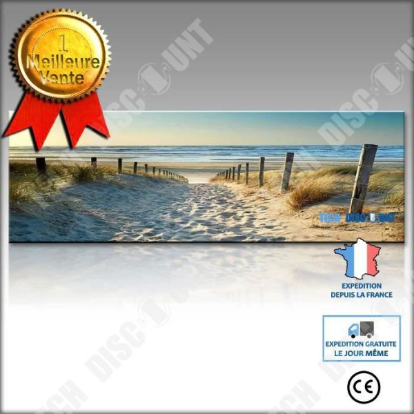 "Still Life Tabell - TEKNIKRABATT - Ocean Strand - Modern Tryck - 30x90cm"