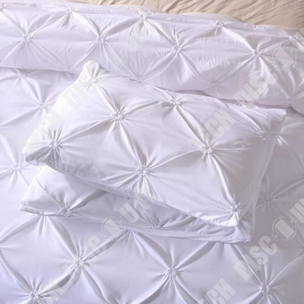 sängset 220x240 vit vuxen polyester säng för två personer tredelad set modernt mönster inredning sovrum Vit
