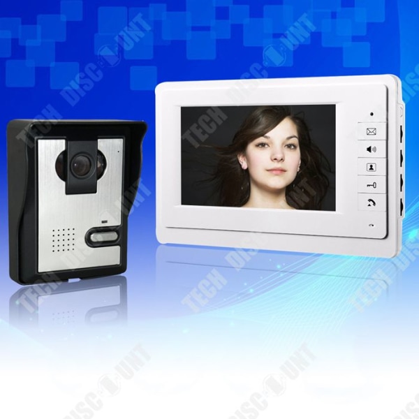 TD® trådbunden visuell dörrklocka 7 tums videodörrklocka Trådbunden intercom Infraröd Night Vision IP54 vattentät dörrklocka