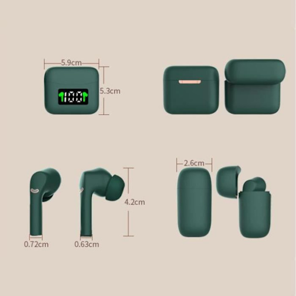 I® Langattomat bluetooth-kuulokkeet yhteensopivat sisäkorvakuulokkeet musta urheilukäyttöön vedenkestävä pitkä akkukesto kuulokkeet
