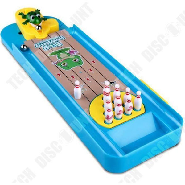 TD® Mini Bowling Game - Brädspel för barn - Bowling med 10 delar + 2 bollar - Interactive Educational Frog Launcher Game Kit