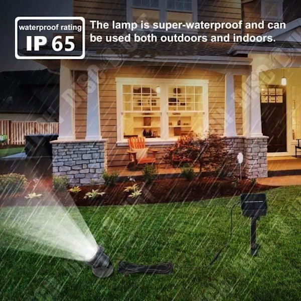TD® Solar LED utomhusspotlight för trädgård, terrass, uteplats - Vattentät LED solcellslampa Justerbar färgbyte med sensor