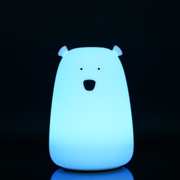 Bule Color LED Bear Night Lamp Silikonmaterial bredvid ljus för BABY Nightlight presentleksak