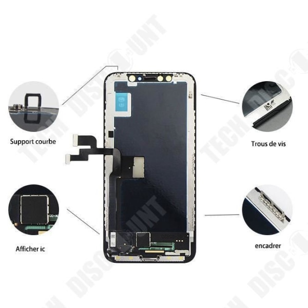TD®-skärmmontering Passar iPhone X Helskärmstäckning med omslutande kanter Dropbeständig