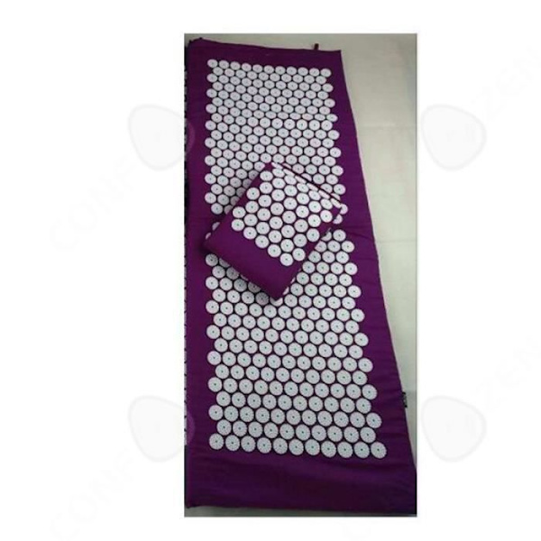 CONFO Yogamatta Akupressurmatta och kudde 130 x 50 cm + bärväska - Plommon