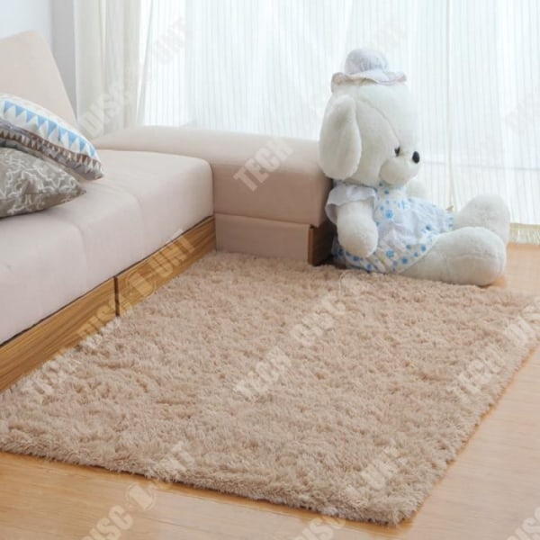 TD® matta med stor yta i sovrummet, plyschfärgat garn i sovrummet, vardagsrummet, soffbord, fluffig golvmatta nära