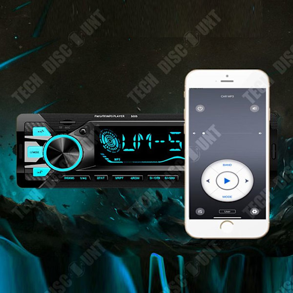 TD® Bluetooth-autoradio bluetooth MP3-soitin 12V kaksois-USB FM matkapuhelin ja kortinlukija seitsemällä väriavarilla