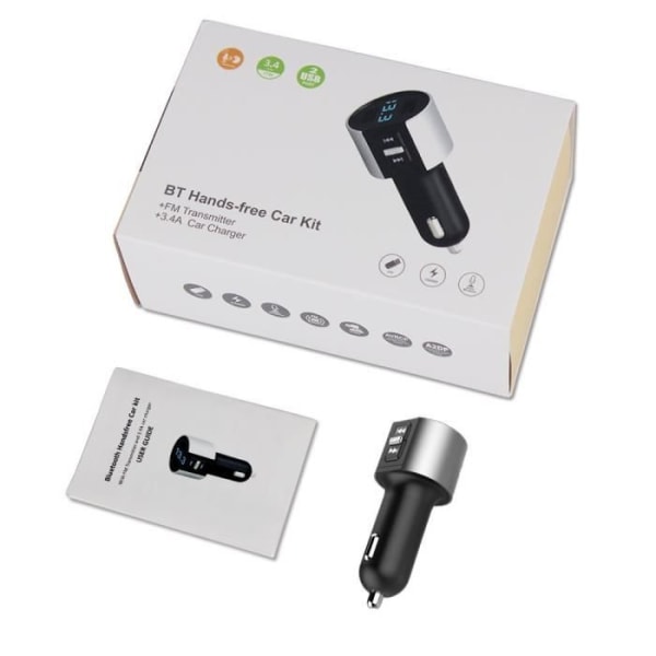 C26S FM Bluetooth-transmitter til bil, trådløs Bluetooth-modtager, MP3-afspiller radioadapter kit til bil med 5V/2.4