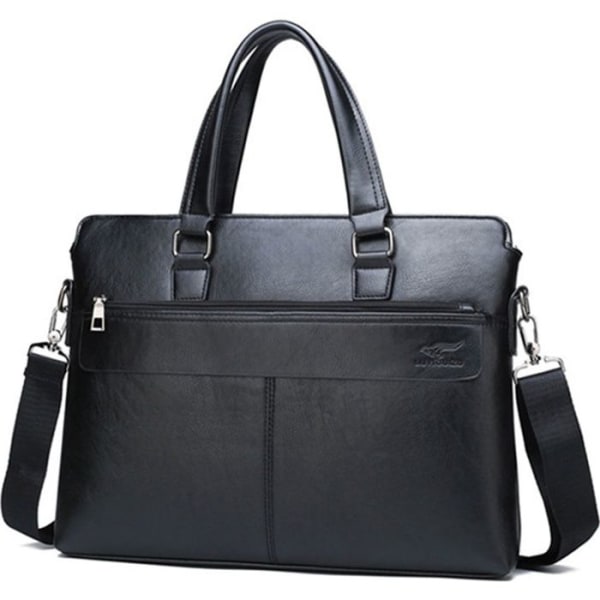 Business handväska - LCC® - 38*6*29cm - Syntetläder - Axelrem - Slitstark Svart