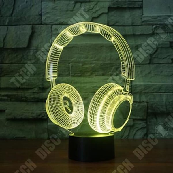 TD® LED Lampe 3D DJ Hovedtelefon Form/Nattelys Musik Studielampe Farver LED Bordlampe Dreng Værelse Dekor
