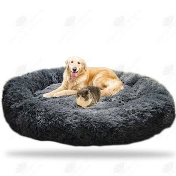 HTBE® Niche til hunde dyb søvn rund fløjl liggeunderlag til efterår og vinter madras til katte hundehus til kæledyr