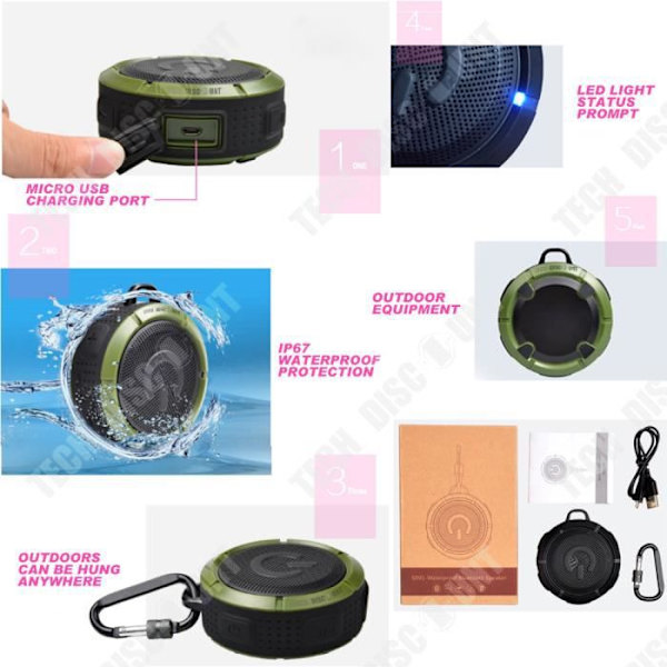 Trådlös bluetooth högtalare bil högtalare förstärka musik hög effekt bärbar vattentät utomhus liten audio