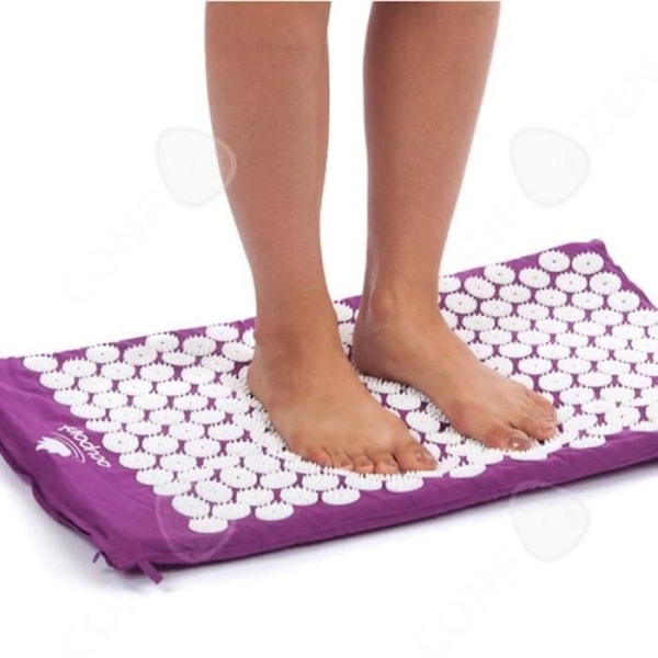 CONFO® akupressurmatta yoga massage anti kroppsvärk terapi fotövningar Lila 68 × 42 cm med förvaringsväska p