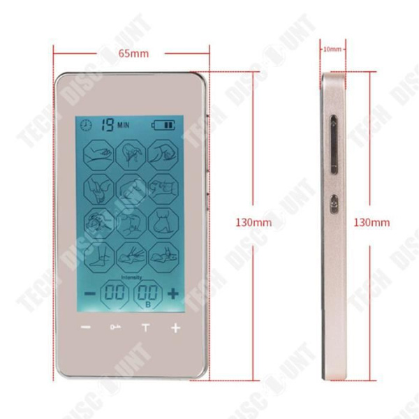 TD® 12 tilstande af terapeutisk massagemaskine Multifunktionel massør med Touchscreen og 2 ladeindstillinger OR EU stik