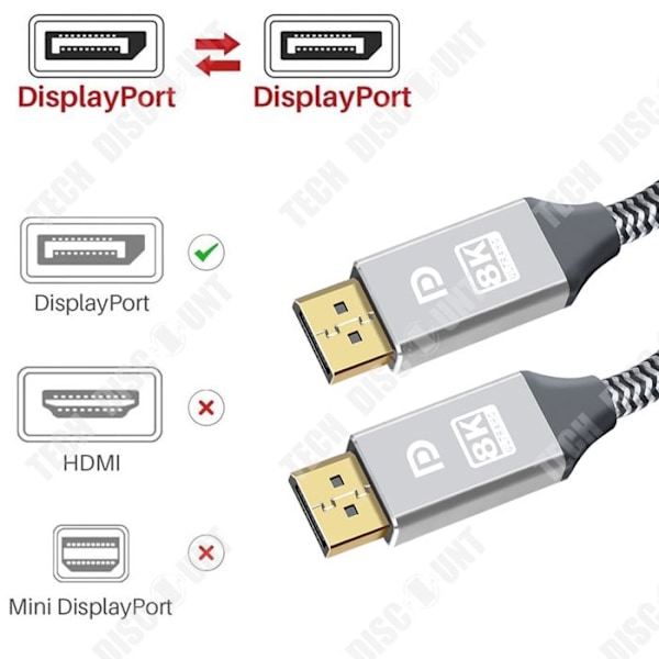 TD Kabel Audio Video 5M 1.4 DP Han til Han HDR 8K 60Hz 4K 144Hz 2K 165Hz Display Port DP Kabel til TV PC Grafikkort