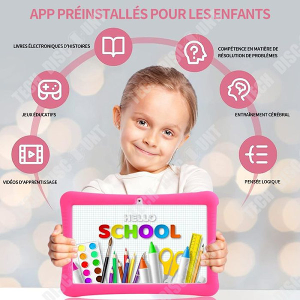 TD Børnetablet 10 tommer 6000mAh med 32GB ROM 1280 x 800P tablet til børn med forudinstallerede apps for forældre kontrol
