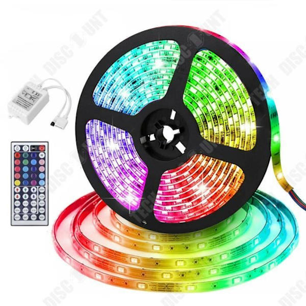 TD® LED-stripe 5m Intelligent Lysbånd 5050 Multifarvet Fjernbetjening Skift Synkroniser Musik Rytme LED-strip Bryllup F