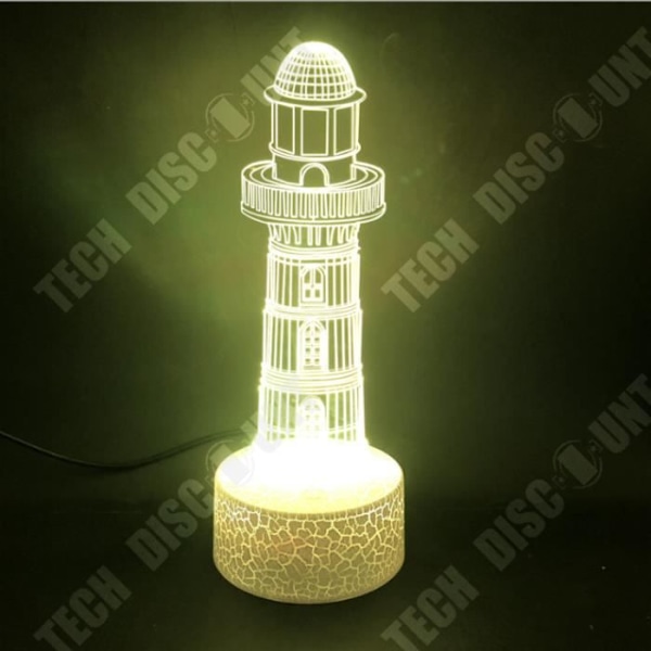 TD® XM8678-Décorativ USB Slot 7 Farver Fjernbetjening Illusion Optisk Nattelys 3D Visualisering Tabel Lampen Til Kontor