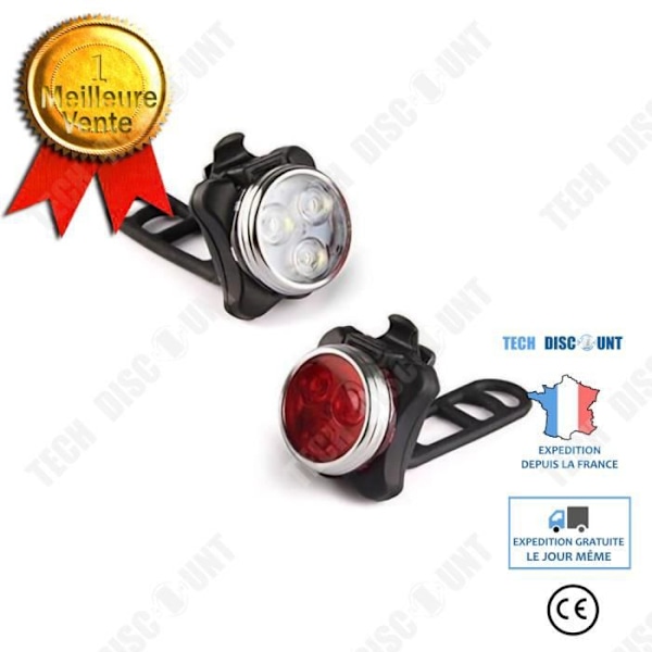 TD® Cykelljus Mountainbike USB Laddningsbar Framljus + Varningsbakljusset Baklykta Ridtillbehör