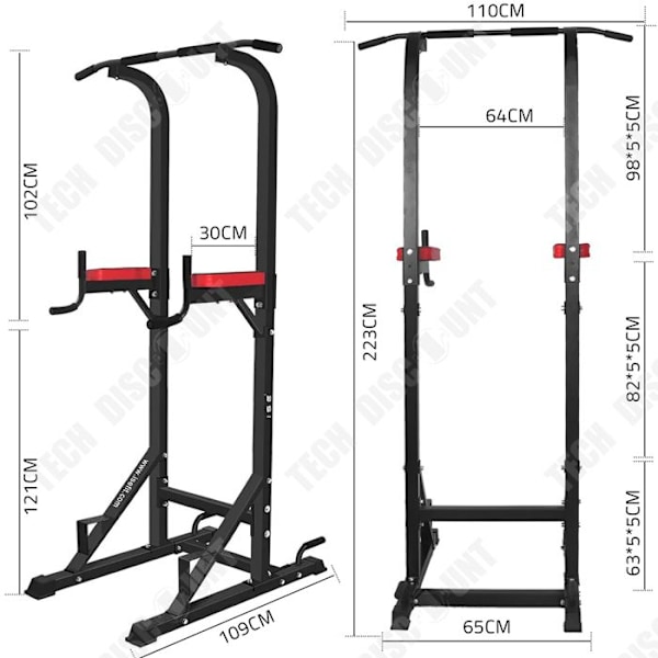 TD® Pull Up Bar Romersk Stol Power Tower Træning Arm Bøjning Station Pull Up Styrketræningsstation Til Hjemmet Træning Legering Stål