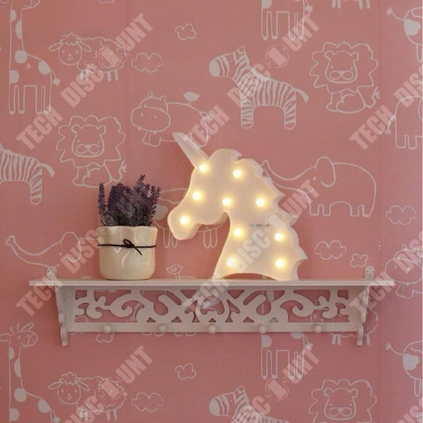 TEC™ LED natlamp Unicorn elektrisk pige børneværelse rosa kontor hjemmeindretning fødselsdag fest multicolor Rosa